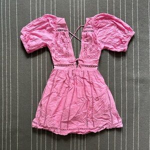 Urban Outfitters Marla Eyelet Puff Sleeve Mini Dress